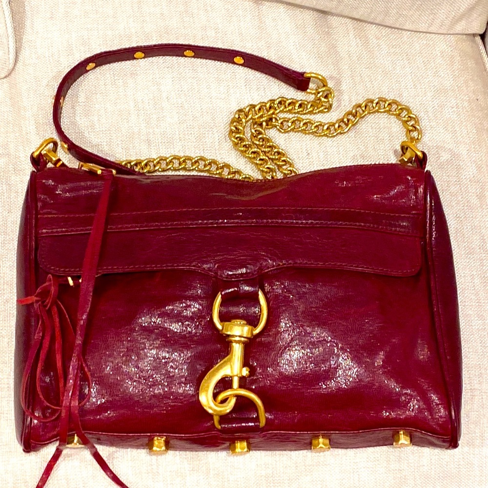 Rebecca Minkoff burgundy leather wine 🍷 color purse shoulder bag